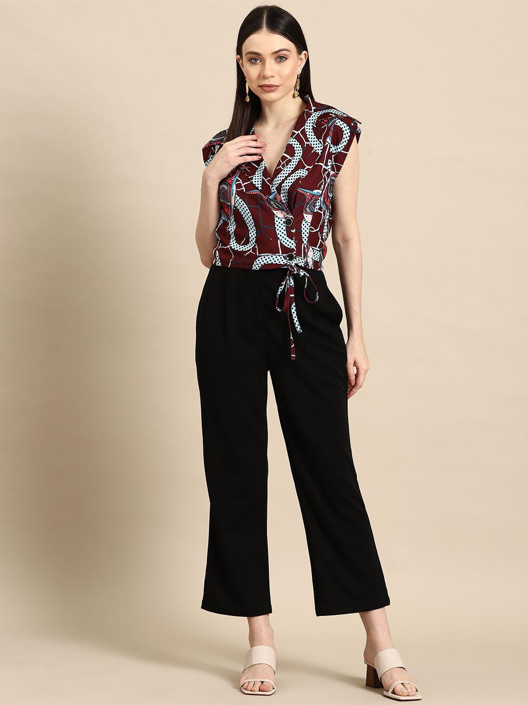 woowzerz women printed top with trousers