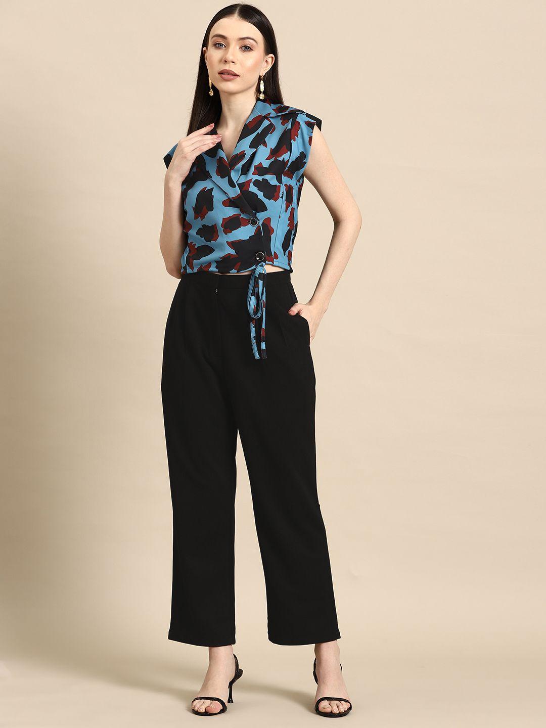 woowzerz women printed top with trousers