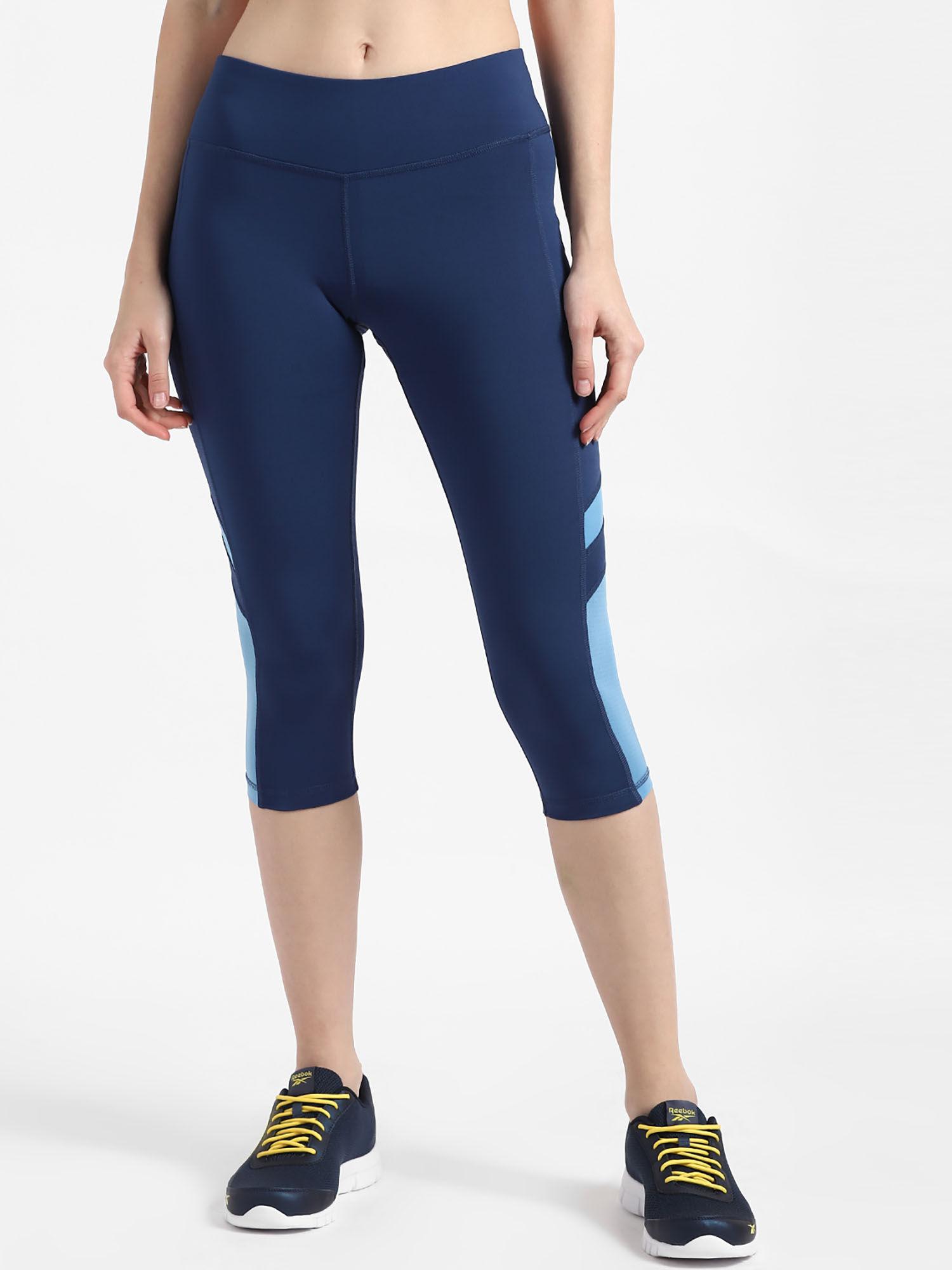 wor mesh capri blue training tights