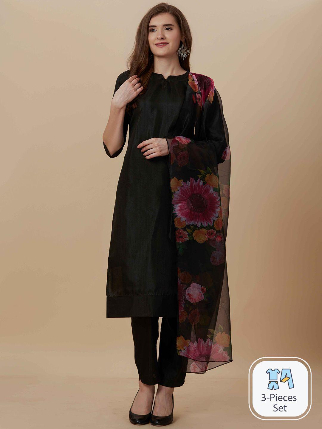 worivoc regular kurta with trousers & dupatta