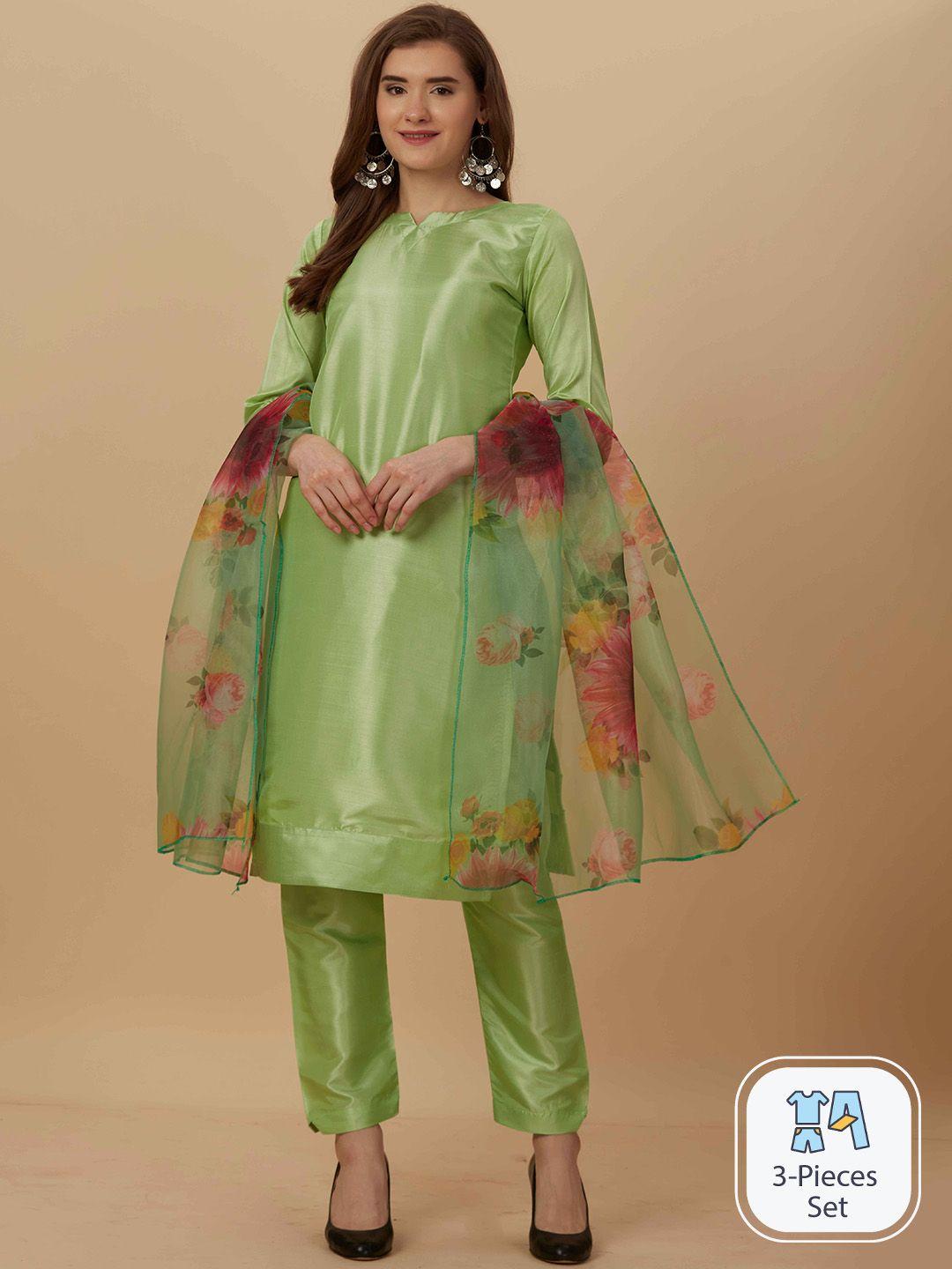 worivoc round neck straight kurta & trouser with dupatta