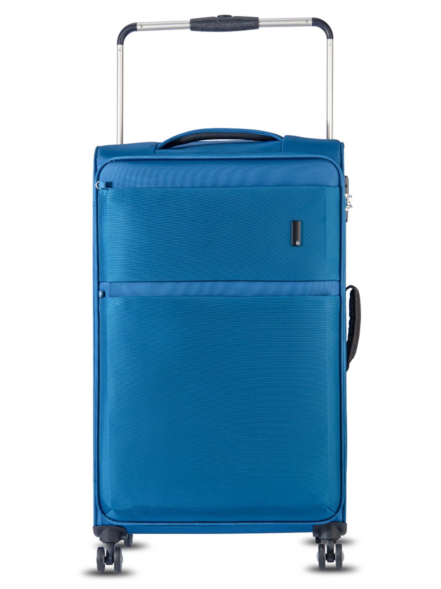 world's lightest bag debonair two tone blue trolley bag