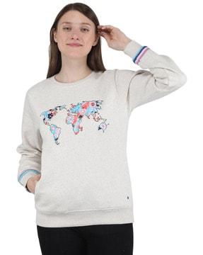 world print crew-neck sweatshirt