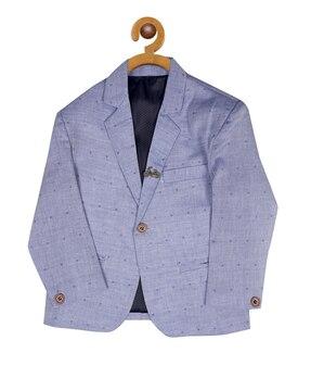 woven blazer with notched lapel