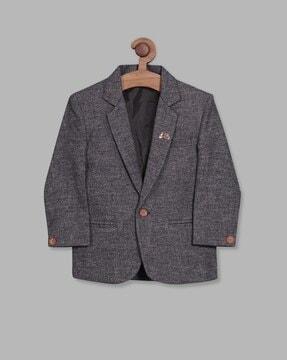 woven blazer with notched lapel