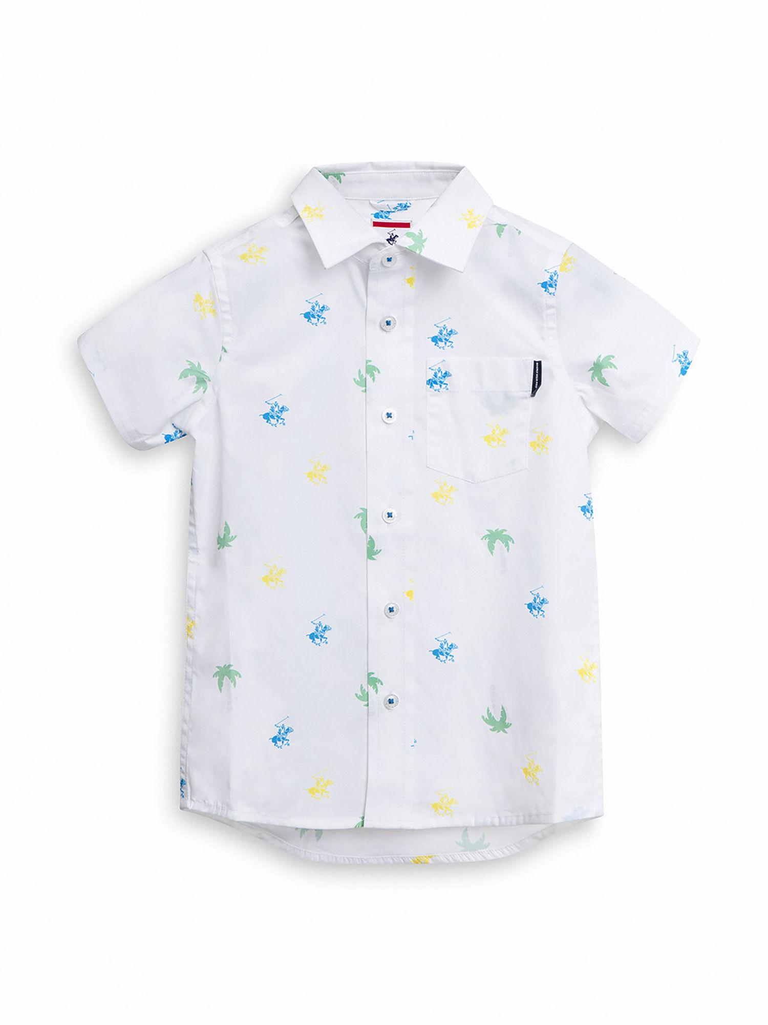 woven: tossed palms short sleeve woven shirt