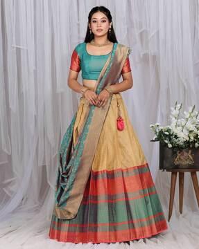 woven a-line lehenga choli with dupatta