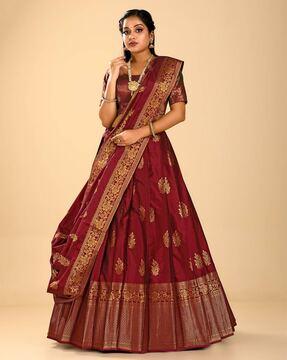 woven a-line lehenga choli with dupatta