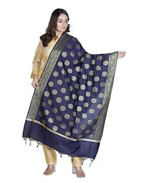 woven banarasi dupatta with tassels