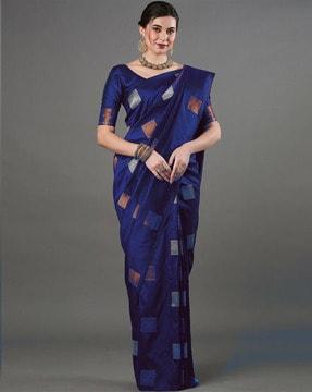 woven banarasi saree with contrast border