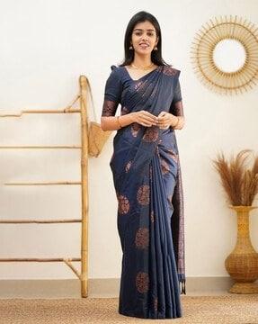 woven banarasi saree with contrast border