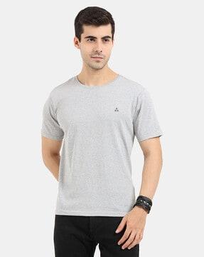 woven crew-neck t-shirt