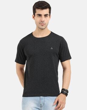 woven crew-neck t-shirt