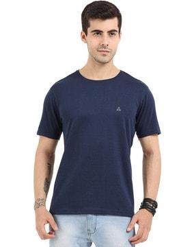 woven crew-neck t-shirt