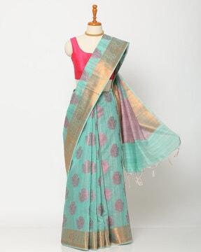 woven design saree with zari border