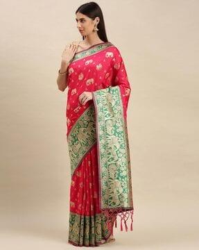 woven design traditional banarasi saree