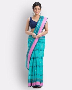 woven design traditional saree with blouse piece