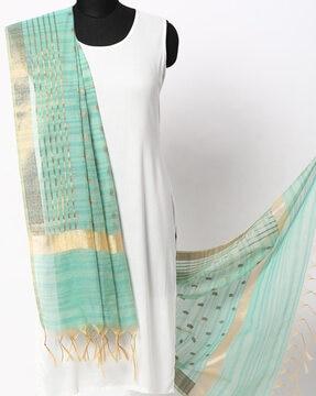 woven dupatta with zari border