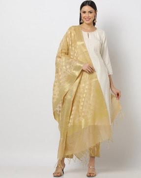 woven dupatta with zari border