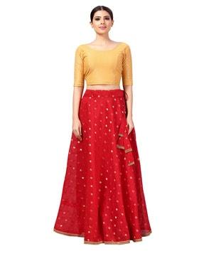 woven ghagra with drawstring waist