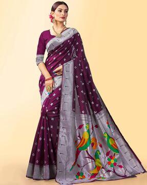 woven jacquard traditional saree