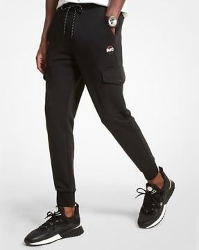 woven joggers with flap pockets