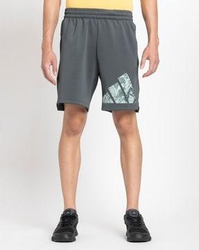 woven knit logo training shorts