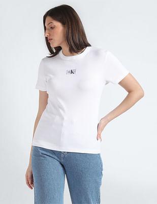 woven label rib regular t-shirt