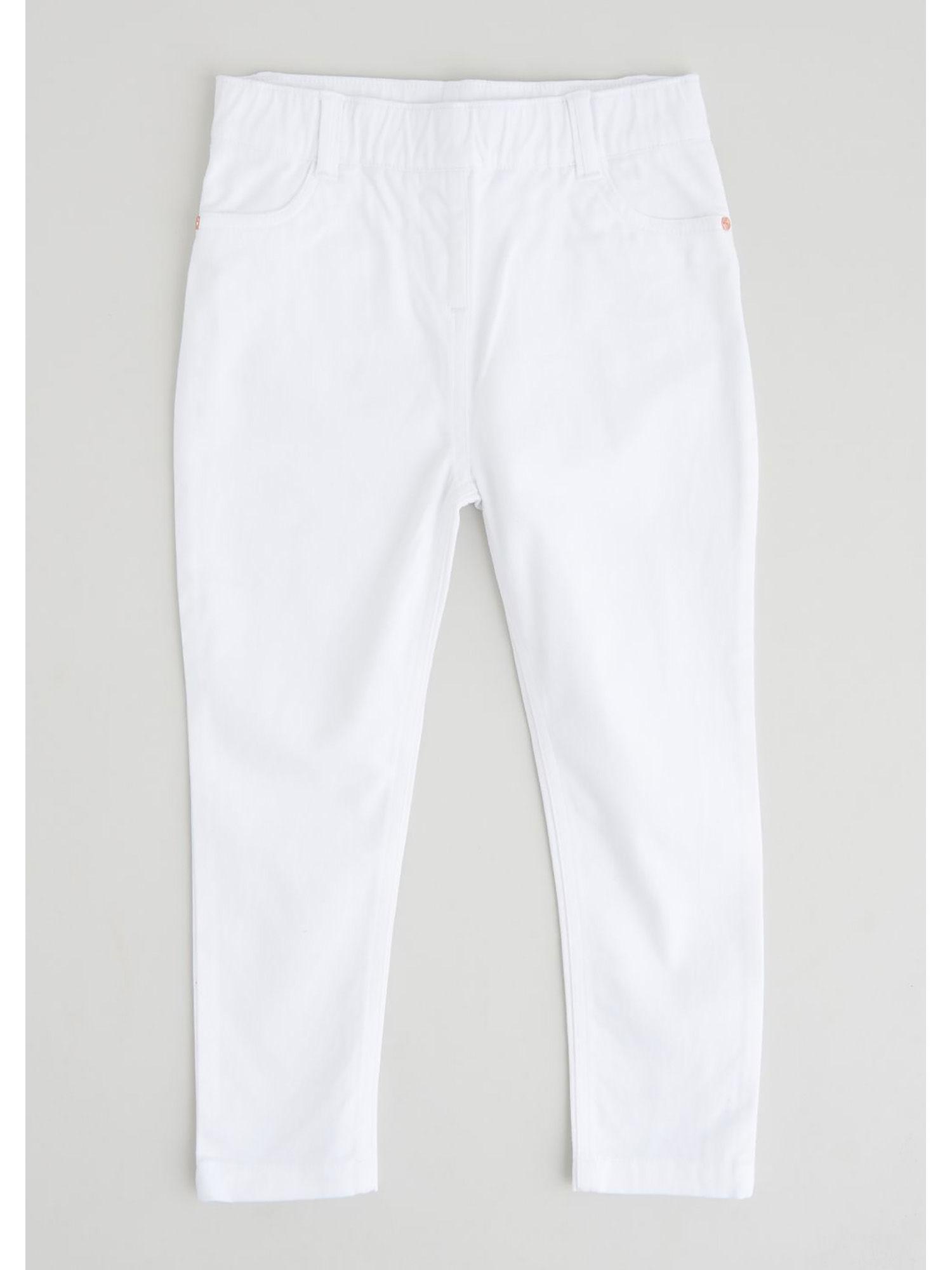woven leggings - white