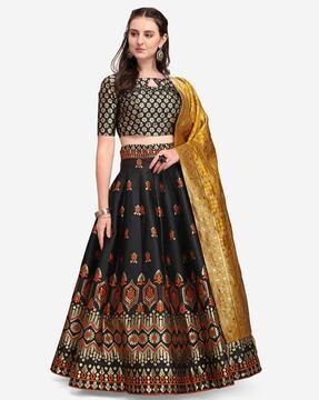 woven lehenga choli set with dupatta