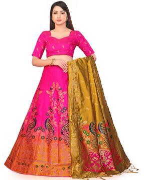 woven lehenga choli set with dupatta