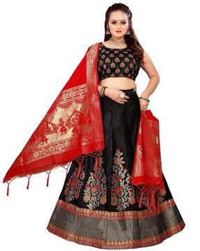 woven lehenga choli set with dupatta