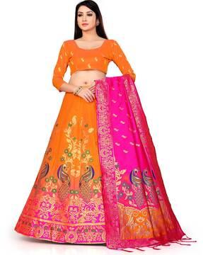 woven lehenga choli set with dupatta