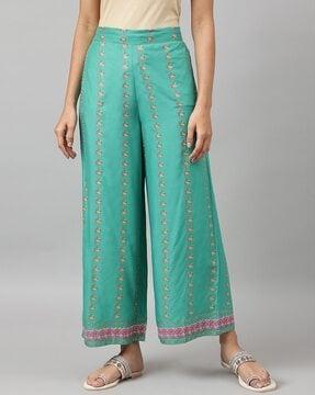 woven pants with semi-elasticated waist
