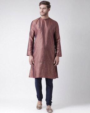 woven pattern long kurta