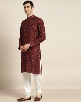 woven pattern long kurta