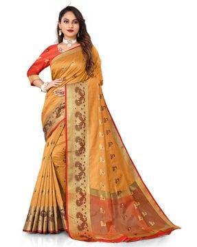 woven pattern traditional saree