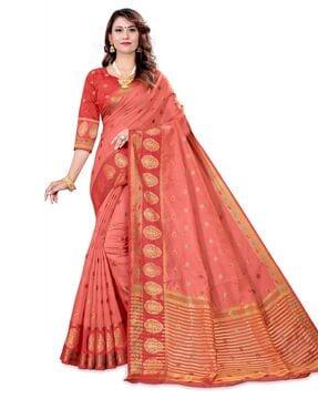 woven pattern traditional saree