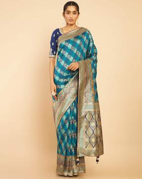 woven pattern traditional saree