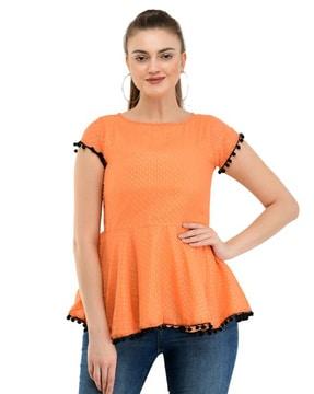 woven peplum top