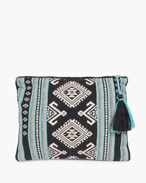 woven pouch with tassel