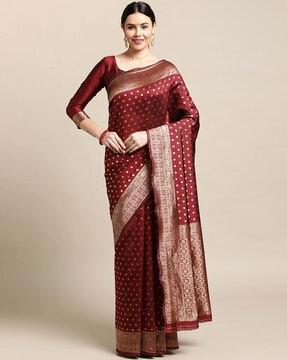 woven saree with blouse piece