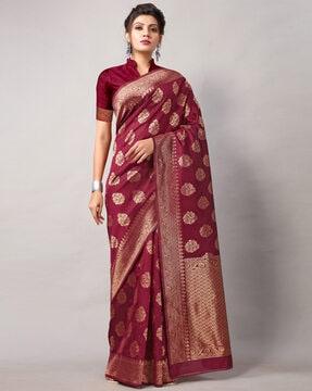 woven saree with blouse piece