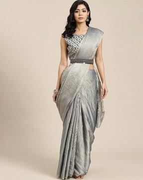 woven saree with contrast border