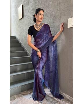 woven saree with contrast border