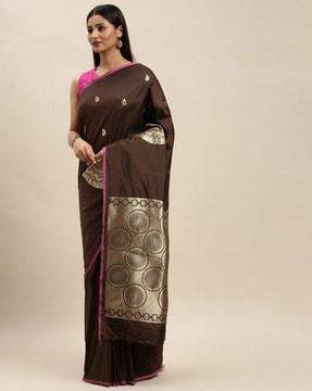 woven saree with tapering border