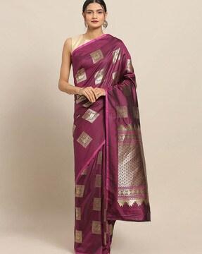 woven saree with tapering border