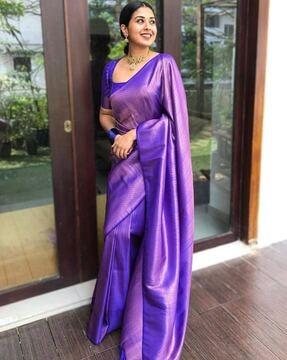 woven saree with tapering border