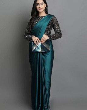 woven satin saree