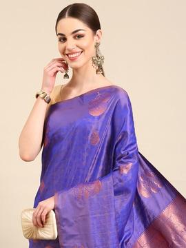 woven silk saree with blouse piece